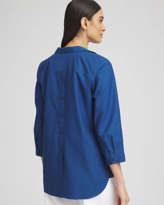 No Iron Paisley Buttonback Tunic - image 3